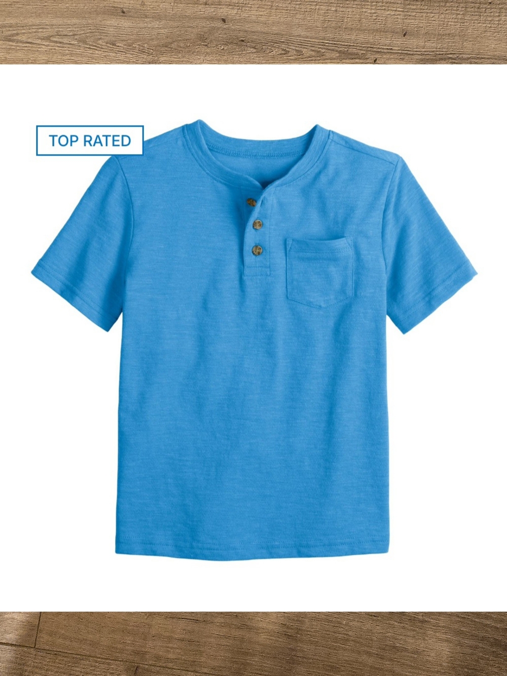 🌻 NWT Jumping Beans Boys Blue Henley Button Down Shirt - Size 12M